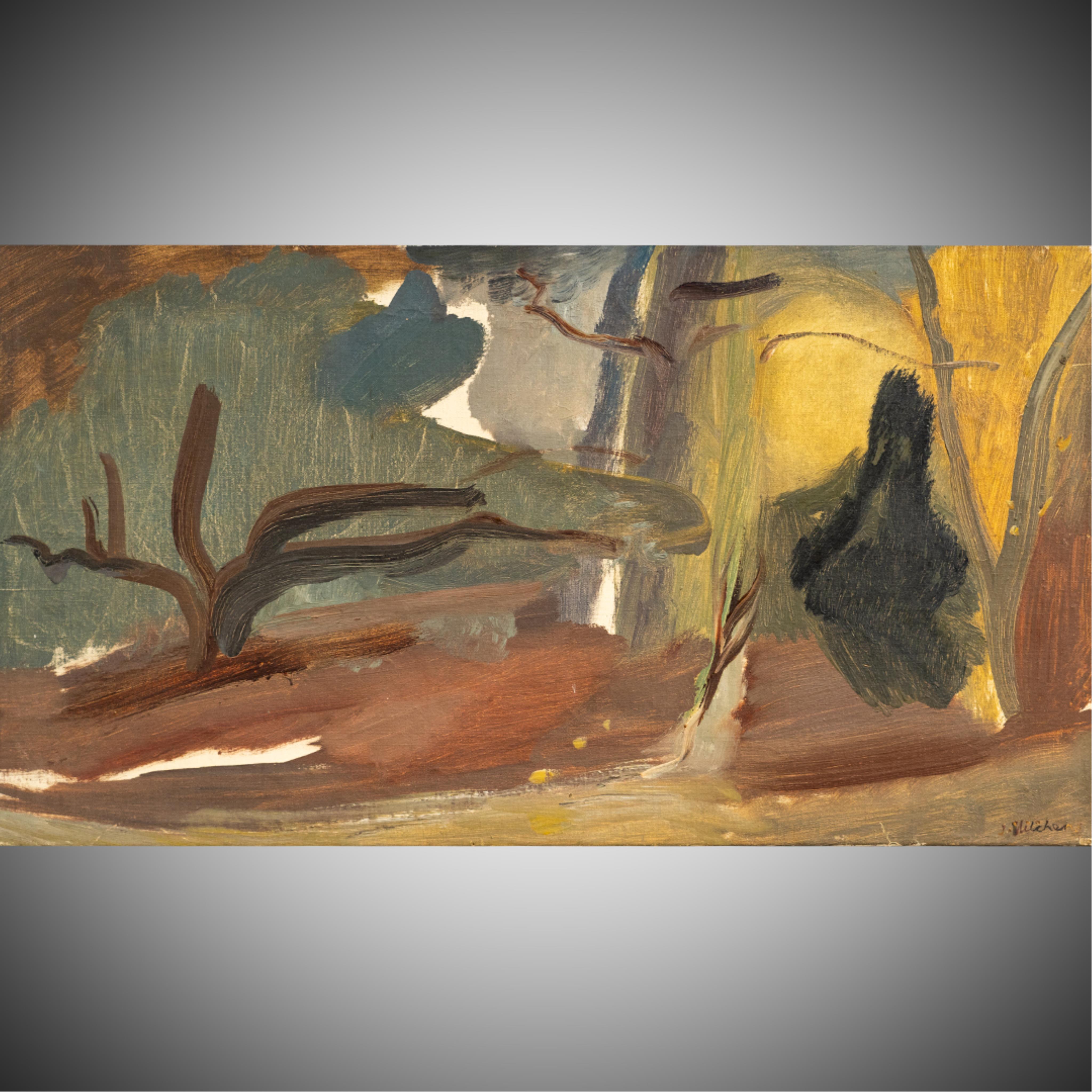 Ivon Hitchens (British, 1893-1979), Untitled landscape, oil on canvas, 20 x 74cm